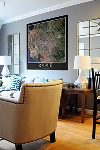 Rome Aerial Map as Home Decor