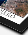 San Diego Satellite Map with Black Frame