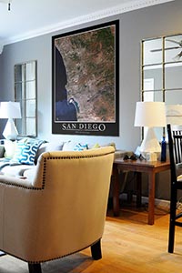 San Diego Aerial Map as Home Decor