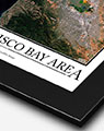 San Francisco Bay Satellite Map with Black Frame