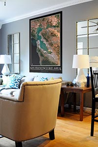 San Francisco Bay Area Aerial Map as Home Decor