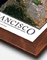 Satellite Image of San Francisco with Walnut Wood Frame
