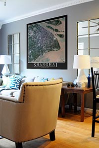 Shanghai Aerial Map as Home Decor