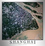 Aerial Image Satellite Map of Shanghai Poster