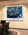 Business Conference Room with Singapore Satellite Map