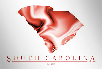 Artistic Poster of South Carolina Map