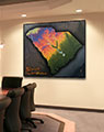 Business Conference Room with Terrain Map of South Carolina