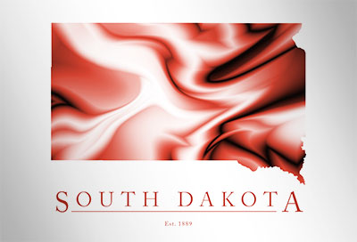 Artistic Poster of South Dakota Map