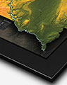 South Dakota 3d Elevation Map with Black Frame