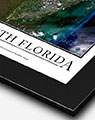 South Florida City Wall Map with Black Frame