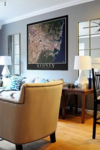 Sydney Aerial Map as Home Decor