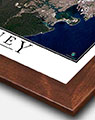 Aerial Image of Sydney with Walnut Wood Frame