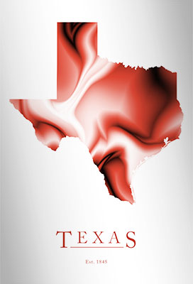 Artistic Poster of Texas Map