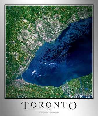 Aerial Image Satellite Map of Toronto Poster