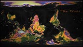 WORLD690UD - Upside Down World Map Topographic Poster