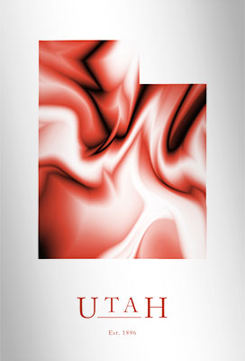 Artistic Poster of Utah Map