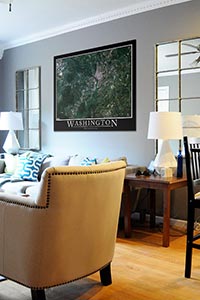 Washington DC Aerial Map as Home Decor