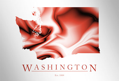 Artistic Poster of Washington Map
