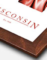 Wisconsin Artistic Map with Walnut Wood Frame