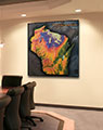 Business Conference Room with Wisconsin Physical Wall Map