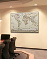 Business Conference Room with Antique Reference World Map