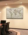 Business Conference Room with Vintage World Map