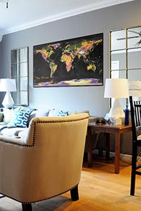 World Topographic Map as Home Decor