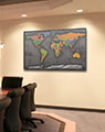 Business Conference Room with World Modern Map