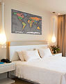 Designer World Map in Hotel Room