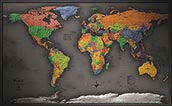 Cool Color Political Map of the World