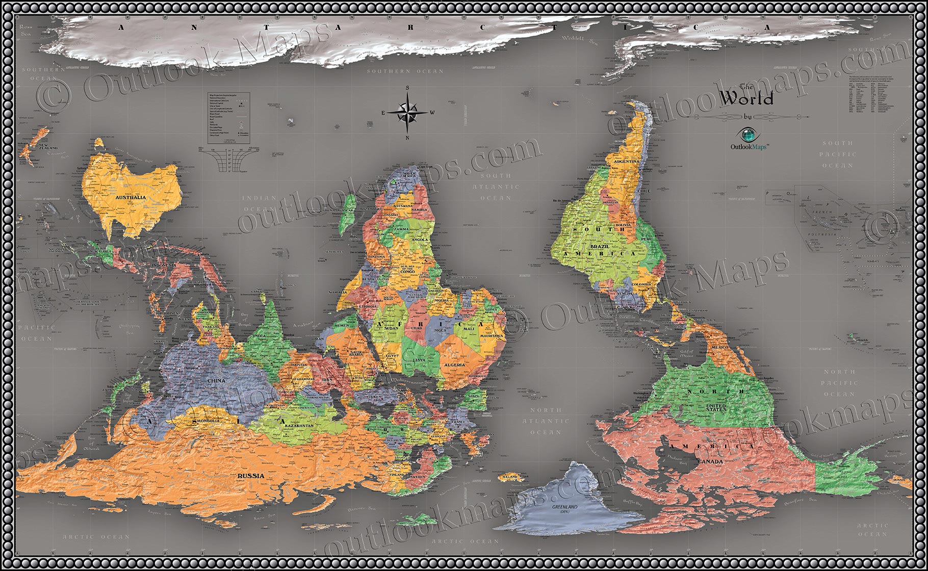 Buy Upside Down World Map