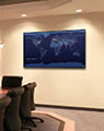 Business Conference Room with Black Marble World Map
