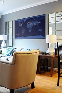 World Night Lights Map as Home Decor