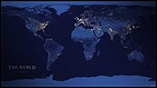 WORLD111 - World Map City Lights at Night