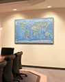 Business Conference Room with Standard Physical Wall Map
