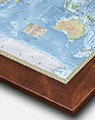 Map of World Environments with Walnut Wood Frame