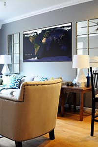 World Satellite Map as Home Decor