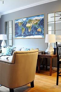 World Satellite Image Map as Home Decor