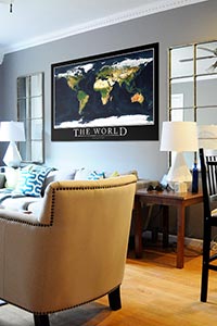 World Satellite Map Poster as Home Decor