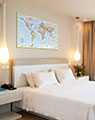 Standard World Map in Hotel Room