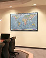 Business Conference Room with 3d World Elevation Map