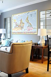 Upside Down World Map as Home Decor