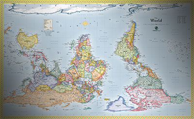 Upside Down Political Map of the World