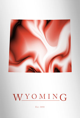 Artistic Poster of Wyoming Map