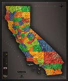 California Cool Colors Map