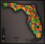 Florida Cool Colors Map