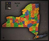 New York Cool Colors Map