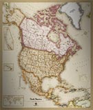 North America Antique Style Map