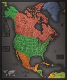 North America Cool Colors Map