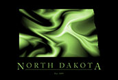 North Dakota Cool Map Poster